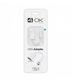 Adaptador - USB A a USB C con cable blanco